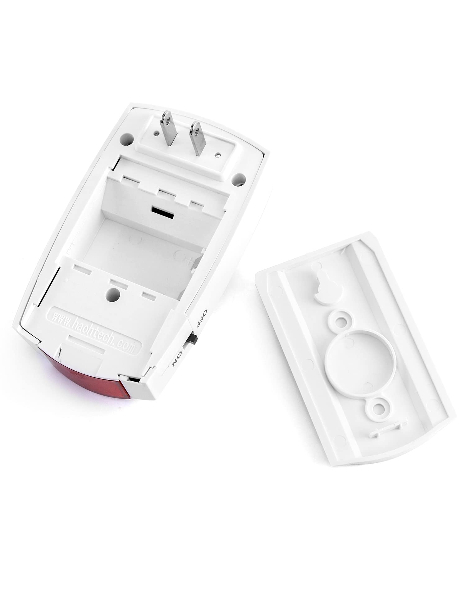 QWORK Power Failure Alarm, 2 Pack, 118 db Loud Siren with LED Light, 110V to 220V, Off/On Alert
