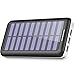 Solar Charger 24000mAh Power Bank,PLOCHY Portable Charger Solar Phone Charger with Lightning & Micro Input and 3 USB Port External Battery Pack for iPhone, Samsung Galaxy and More