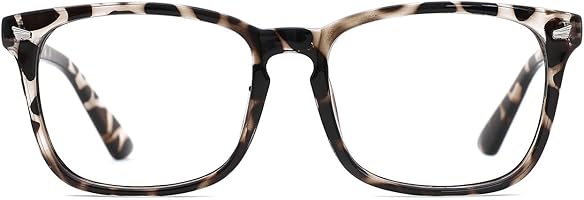 TIJN Blue Light Blocking Glasses Square Nerd Eyeglasses Frame Anti Blue Ray Computer Game Glasses