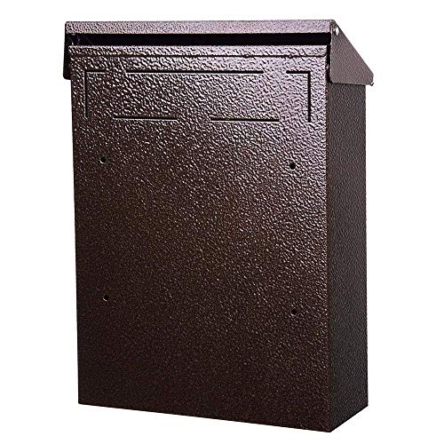 Ampersand Shops Professional Wall Mounted Lockable Mailbox with Lock and Key Secure Mail Dropbox Comment Box Classic Glossy Brown (12-4/5" x 9-2/5" x 3-3/4") - Thumbnail 6