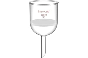 StonyLab Borosilicate Glass Buchner Filtering Funnel with Coarse Frit(G1), 94mm Inner-Diameter, 100mm Depth(500ml)