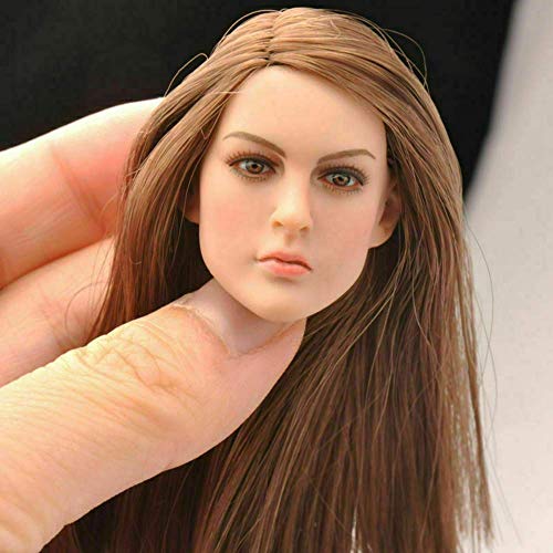 Kimi Toys 1:6 Female Head, Long Hair Girl Head Sculpt Body Dedicated Head Parts Head Model for 12" TBLeague Phicen S07C Body Figure (KT005)