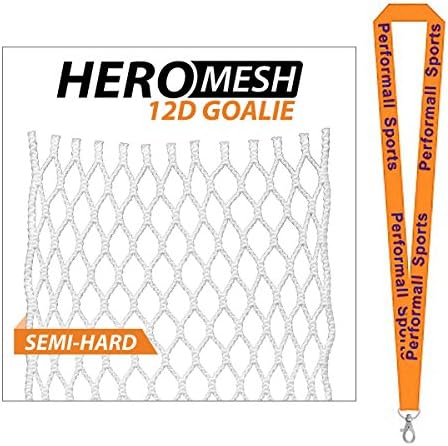 East Coast Dyes Bundle: Lacrosse HeroMesh Goalie 12D Semi-Hard Mesh White with 1 Performall Lanyard HM-12D-Wht-SH-1P