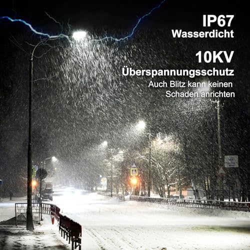 HOPEDAMAI 200 W Outdoor LED Spotlight with Adjustable 2 Heads, 28000 LM Street Light Mast Light Lamp 6500 K Floodlight Adjustable Angle IP67 Waterproof 230 V LED Street Light for Garden