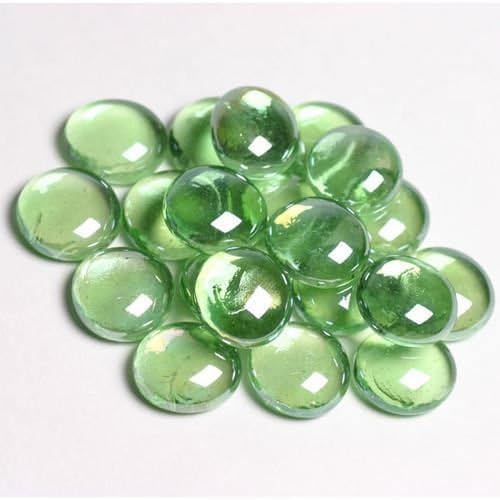 50 Lime Green Glass Gems Mosaic Tiles, Tile, Floral Vase Fillers
