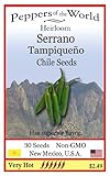 Heirloom Serrano Tampiqueno Chile Seeds - 30 Seeds - Very Hot!