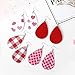 MTSCE 12 Pairs Leather Earrings for Women Girls Party, Lightweight Teardrop Faux Leather Earrings, Heart-Shaped Print Drop Earrings Set Valentine Day Gift (A Style)