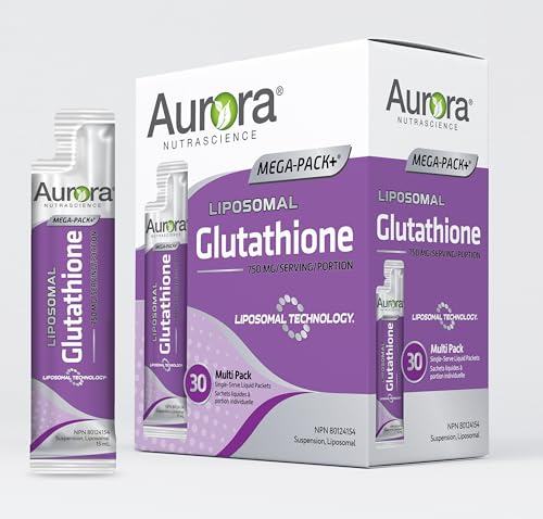 HIGHEST POTENCY AVAILABLE 750MG Liposomal Glutathione, Made in Canada, Skin Brightening, Powerful Antioxidant, Maximum Absorption, Natural Health Product, Single-Serve Liquid Packets