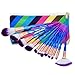 Cinidy Makeup Brushes Set with Color Bag 12pcs Unicorn Kabuki Cosmetic Brushes Foundation Eyebrow Eyeliner Blush Makeup Brush