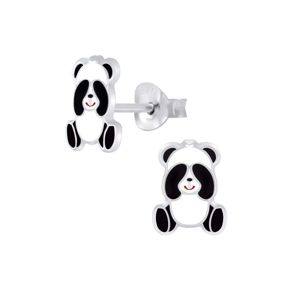 Cute Panda Bear Earrings 925 Sterling Silver