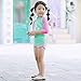Jojobaby Kid Girl's Two-Piece Long Sleeve Swimsuits Bathing Suit UPF 50+ Blue