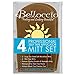 Belloccio Set of 4 Self Tanning Applicator Mitts; 2 Double Sided Large Mitts and 2 Mini Facial Tanning Mitts for Sunless Tan Lotions and Sprays
