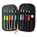 Crochet Hooks Set by Classy Catz. 9 color Soft Rubber Ergonomic Comfort Grip Handles for Pain-free Crocheting. 8 x 5 inch Canvas Case with 21 pcs Accessories.