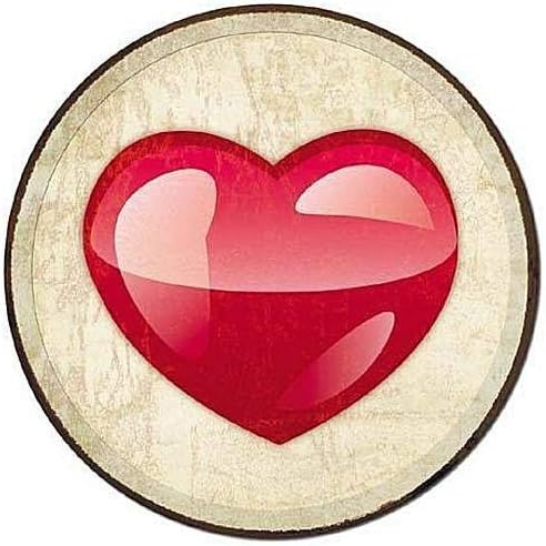 Cartel de metal con diseño de corazón rojo de Emoji Classic Expressions