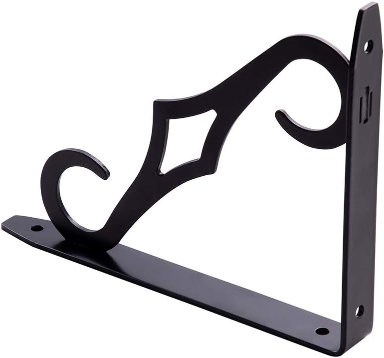 Home Master Hardware 6.5 Inch Decorative Shelf Brackets Shelf Support Corner Brace Joint Right Angle Bracket Black with Screws 10 Pack: Home Improvement