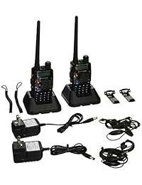 Pofung UV-5RE Plus (UV-5R +) doble banda, 136 174/400 480 MHz FM Jamón Two-way radio, Mejorado Caso más fuerte, más ricos y funciones mejoradas, Negro