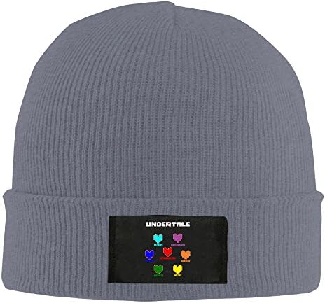 SOOSU Unisex Undertale Colorful Hearts Soul Knit Cap Asphalt
