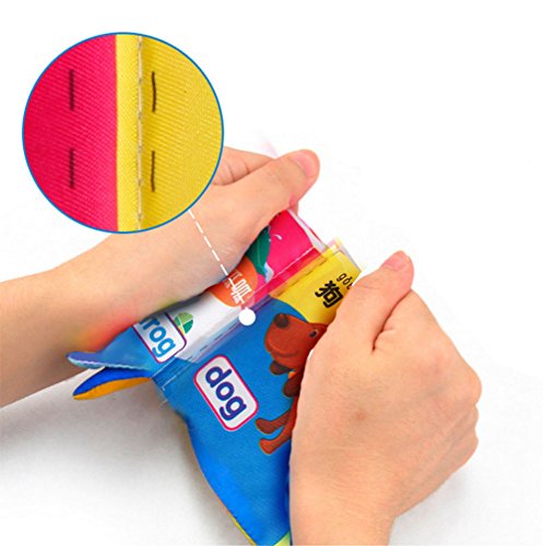 (Pack of 4) Baby's First Non-Toxic Anti-tear Fabric Book Soft Cloth Book Set --- Learning Animals, Numbers and Vegetable - Thumbnail 5