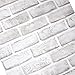 H2MTOOL Faux Brick Wallpaper, Removable Self Adhesive White Gray Wallpaper Peel and Stick for Home Decor (17.7” x 78.7”, White Grey)
