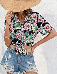 LILYCHIC Women's Floral Button Down Hawaiian Shirts