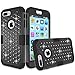 LONTECT iPhone 7 Plus Case, Hybrid Heavy Duty Shockproof Diamond Studded Bling Rhinestone Case with Dual Layer [Hard PC+ Soft Silicone] Impact Protection for Apple iPhone 7 Plus - Black