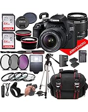 Canon EOS 2000D (Rebel T7) DSLR Camera w/Canon EF-S 18-55mm F/3.5-5.6 Zoom Lens + Case + 128GB Memory (28pc Bundle)