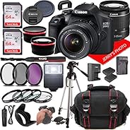 Canon EOS 2000D (Rebel T7) DSLR Camera w/Canon EF-S 18-55mm F/3.5-5.6 Zoom Lens + Case + 128GB Memory (28pc Bu