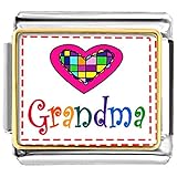 LuckyJewelry Grandma Etched Italian Charm Fit Nomination Link Bracelet