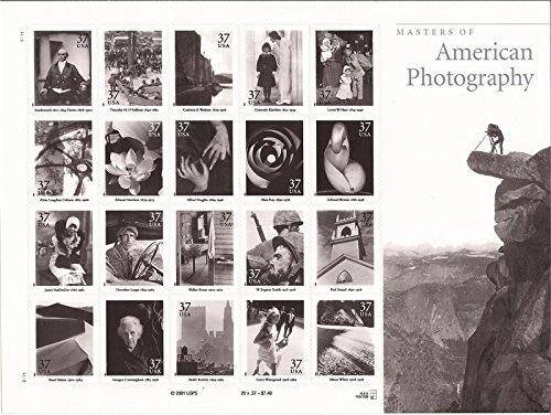 Masters of American Photography Collectible Sheet of 20 37 Cent Stamps Scott 3649