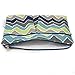 Logan + Lenora Wet + Dry Diaper Clutch - Carry Wipes, Diapers, Creams, Cloth Pads, Breast Pads, or Toiletries - Cloth Diaper Wet Bag with Dry Pocket - Made in USA - Waterproof - Chevron (Blue ZOOM)