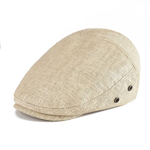 Voboom men breathable linen summer hat newsboy beret iv…