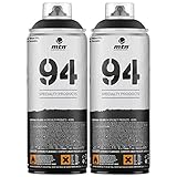 Montana MTN 94 Series 400ML Chalk Spray Paint BLACK (2-Cans)