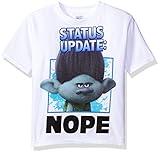 Trolls Boys' Little Boys' Status Update Nope Short-Sleeved T-Shirt, White, 5/6
