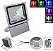 GEROWA Outdoor Security High Powered 100W Waterproof RGB LED Flood Light, Color Changing LED Security Light, 16 Colors & 4 Modes, Remote Control Included, LED Floodlight, Wall Washer Light