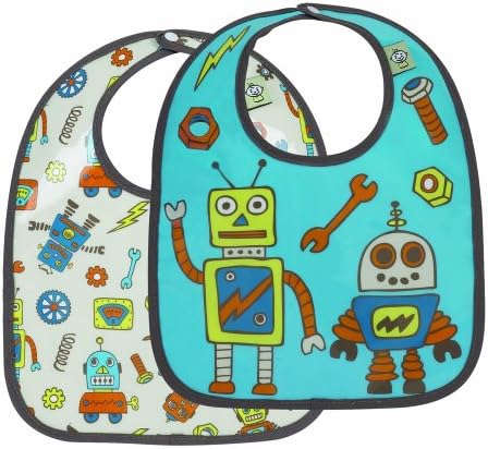 Sugarbooger Mini Bib Gift Set, Retro Robot, 2 Count