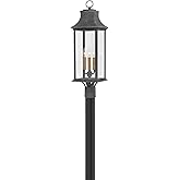 Hinkley Adair Three Light 4W LED Outdoor Post Mount, Aged Zinc w/Clear Glass