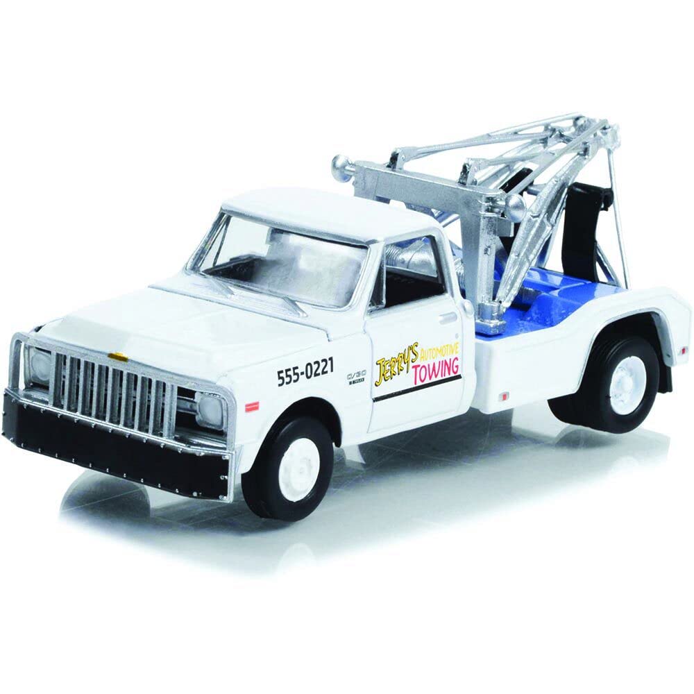 Greenlight 44965-B Hollywood Special Edition - Fall Guy Stuntman Association - 1969 Chevy C-30 Dually Wrecker - Jerry’s Towing 1:64 Scale