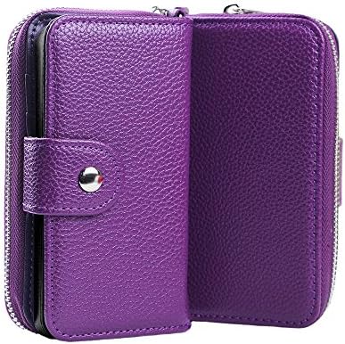 For s6 Edge Plus [Coins Wallet] For Samsung Galaxy s6 Edge Plus [Magnet Zip Case] PU Leather Flip Protective Cover, [TPU BACK CASE] Rubber inside Double Zarus Magnet Zip Rubber (Purple)