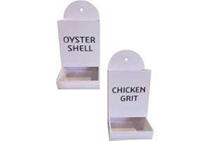 HELLORSO 2Pcs Chicken Grit Feeder,Oyster Shell Feeder, Hanging Gravity Chicken Poultry Feeders Trough, Chicken Coop Accessori