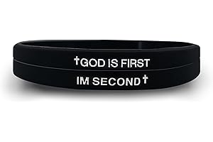 HNLUGF GOD IS FIRST Bracelet for Men Women, Im Second, Christian Rubber Bracelet, Inspirational Bible Verse Bracelets, Unique Gift for Christians Seeking Daily Encouragement