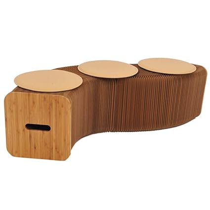 Amazon.com: Ozzptuu Creative Accordion Kraft Paper Fing Stool Art ...