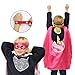 Ecparty Superheros Cape and Mask Matching Slap Bracelet Costumes Set for Kids Party Supplies (4Sets)