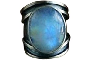 SXFSE Womens Luxury Rings, Inlaid Retro Epoxy Ring Female Engagement Colorful Creative Moonstone Ring for Girlfriend Mother