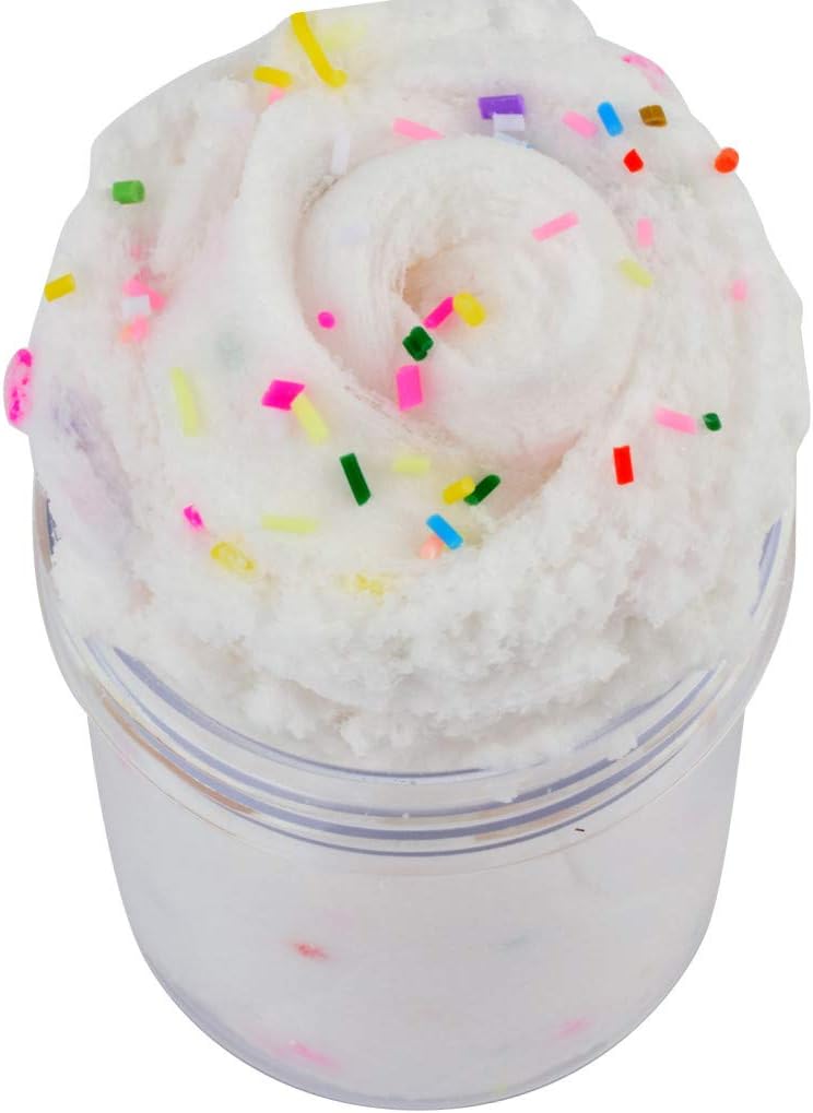 Naiflowers Mystery Butter Slime, Charms Cloud Slime DIY Stretchy Mud Sludge Birthday Gift Stress Relief Toy, Supper Stretched and Non-Sticky Funny Toy Gift for Kids Boys Girls (White)