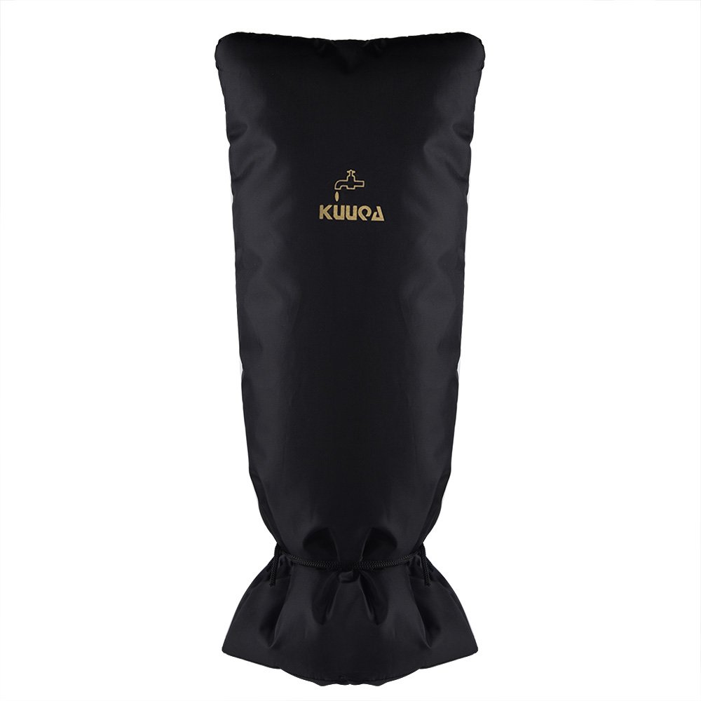 KUUQA Large Size Outdoor Tap Cover Frost Protector Faucet Cover Socks Garden Tap Jackets for Freeze Protection（Black)
