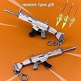 mankecheng games metal SCAR Automatic Rifle Gun Model Action Figure Arts Toys Collection Keychain Gift