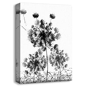 Canvas Wall Art Abstract Ink Painting Artwork for Home Prints Framed - 12x18 inches