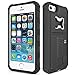 iPhone SE Case, ZVE Multifunctional Cigarette Lighter Cover for iPhone 5 / 5s Built-in Cigarette Lighter, Bottle Opener, Camera Stable Tripod Case - Black