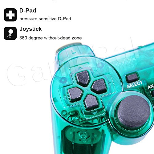 PlayStation 2 Controller, GamePal Double Shock Gamepad for Sony PS2, Wired (Green)