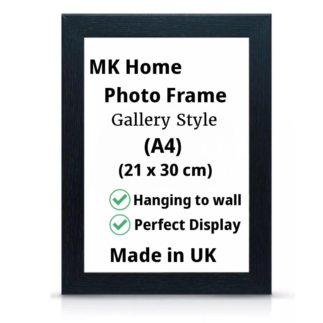 Modern Style MDF Picture Frame A3, A4, A5 Size Poster Home Decoration Photo Frames Freestanding & Wall Mountable Table Top Certificate Document Frames (A4 (21x30 cm), Black) — image 1